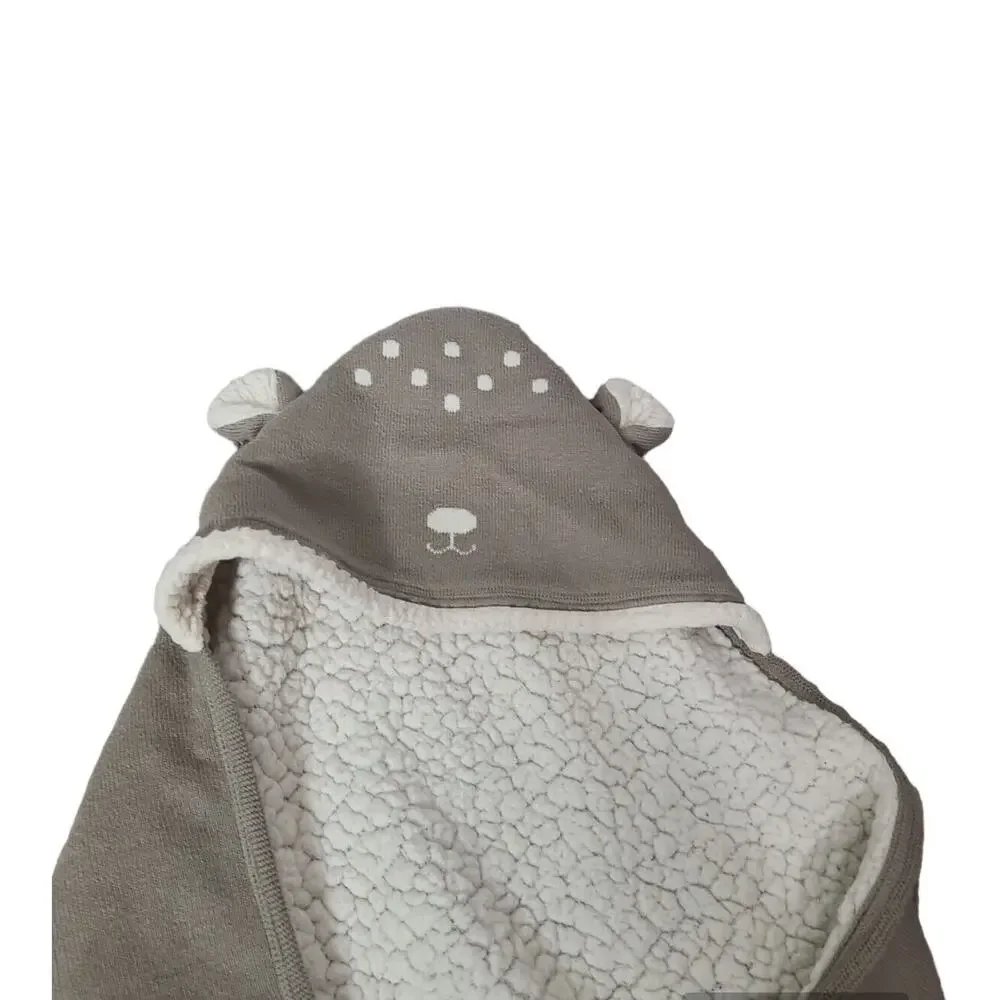 Pottery‎ Barn Kids Forest Friends Tan Sherpa Lined Baby Hooded Bear Blanket